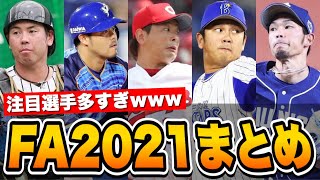 【FA2021】今シーズンFA権取得者全員まとめ！阪神が獲得したい注目選手を紹介！ [upl. by Ianteen]