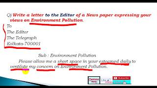 How To Write An Editorial Letter Expressing Your Views On Environment Pollution [upl. by Anyer709]