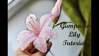 Gumpaste Lily TutorialЛилия из мастики Sugar Flowers Fondant [upl. by Tnafni]