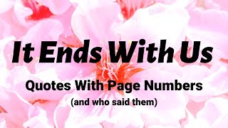 10 It Ends With Us Quotes With Page Numbers and Who Said Them [upl. by Halika]