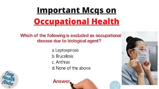 Important mcqs on Occupational Health amp Safety ।। Medical nursing amp paramedical exams [upl. by Ramoh58]