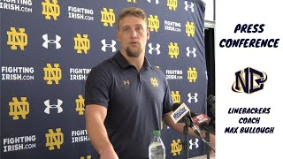 Max Bullough’s first Notre Dame press conference since official hire as linebackers coach [upl. by Alf]