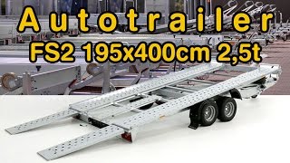 Autotrailer  FS2 195x400cm 25t kippbar bei KOCH PKW Anhänger Autotransporter [upl. by Sinai]