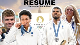 RESUMÉ JO 2024 Dimanche 28 Juillet 2 medaille dor pour la France 🇨🇵 [upl. by Rena468]