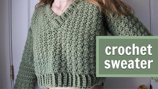 Simple Crochet Sweater Tutorial [upl. by Karlotta]