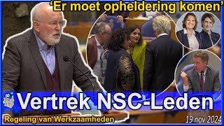 Oppositie wil debat nav opstappen NSCleden amp vermeende uitlatingen Ministerraad  Tweede Kamer [upl. by Walters413]