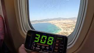 GPS speedometer in an airplane during takeoff in Palma de Mallorca Boeing 737800 [upl. by Frey627]