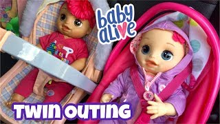 Baby Alive REAL AS CAN BE twins outing to Walmart baby Alive videos [upl. by Haletta848]