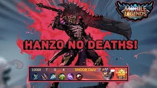 TUTORIAL HANZO NO DEATH Hanzo Carry Us  Gameplay Hanzo Mobile Legends [upl. by Alleciram]