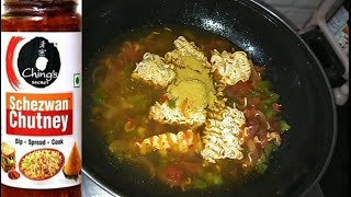 Maggi With Schezwan Chutney Tasty Spicy Mouthwatering Recipe [upl. by Ahseinat]