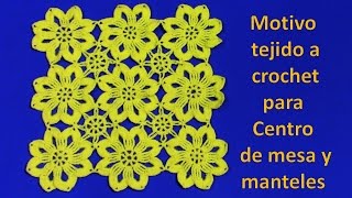 Motivo tejido a crochet de flores para centro de mesa y manteles paso a paso [upl. by Auqeenwahs]