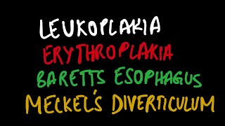 LEUKOPLAKIA  MECKEL’S DIVERTICULUM  BARRETT’S ESOPHAGUS  GI SYSTEM  PATHOLOGY [upl. by Wells]