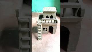 clay house मिट्टी का घर mud house clay house mudhouse gharart craft diy [upl. by Ainad795]