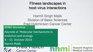 EMBO Workshop  Keynote lecture Fitness landscapes in hostvirus interactions [upl. by Giarla2]