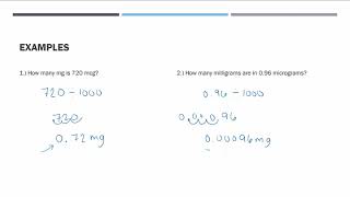 Metric Conversions Converting micrograms mcg to milligrams mg mcg to mg [upl. by Rudolph]