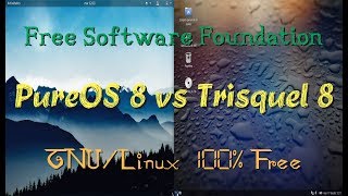 GNULinux  PureOS 8 vs Trisquel 8  100 Free FSF [upl. by Haet]