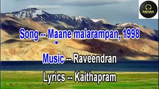 Maane malarampan karaoke with lyrics malayalam [upl. by Ayanal]