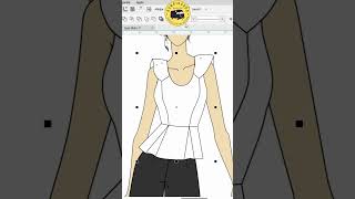 Bata Babado Ombro  Uma Estilista na Estrada drawing blouse coreldraw ilustracaodemoda [upl. by Pears]