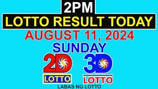 Lotto Result Today 2pm August 11 2024 PCSO [upl. by Deacon]