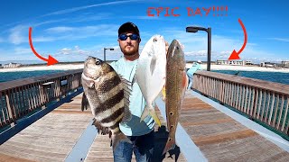 Fishing the NEW Alabama Gulf State Park PIER [upl. by Irved]