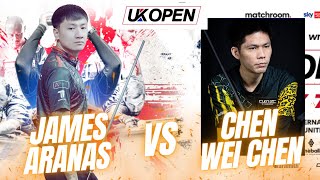 JAMES ARANAS VS CHEN WEI CHEN  UK OPEN 2024 billiards nineball 9ballpool highlights ukopen [upl. by Leviralc]