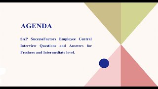 SF Employee Central Real Time Scenario Interview Question for Freshers 2024 [upl. by Trilly]