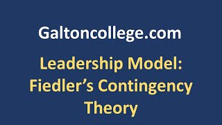 Leadership Model Fiedlers Contingency Theory [upl. by Buschi]