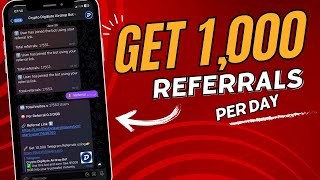 Get 1000 Referrals Per Day  Telegram Bot Unlimited Referrals  Crypto News Today [upl. by Merritt]