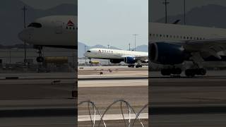 Delta 777 Heavy Airbus A350 lands on Las Vegas LAS runway 26R  N514DN planespotting shorts [upl. by Yrolg]