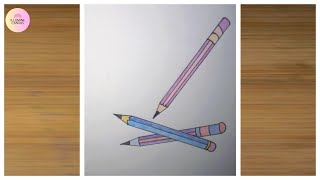 How to Draw Colorful Pencils  Easy StepbyStep Tutorial [upl. by Anovahs607]