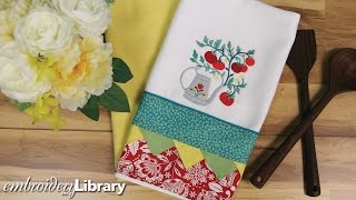 Embroidered Tea Towel with Bunting [upl. by Bolger]