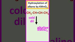 Hydroxylation of alkene by KMnO4 shorts [upl. by Sowell]