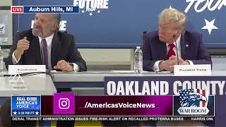 PRESIDENT TRUMP JOINS A COMMUNITY ROUND TABLE IN OAKLAND COUNTY MI [upl. by Allekram385]