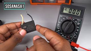 Como probar si un capacitor  condensador de abanico o ventilador funciona con el multimetro 830D [upl. by Sorilda]