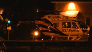 STAT Medevac EC145 Helicopter Night Start Up and Take Off [upl. by Rexanne]