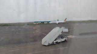 Asmara Eritrea airport departure area and Ethiopian plane arriving [upl. by Nanni]