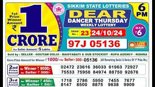 🔴LIVE Sikkim Lottery Result Today 6PM 24102024 Dear Dancer Thursday [upl. by Llacam]