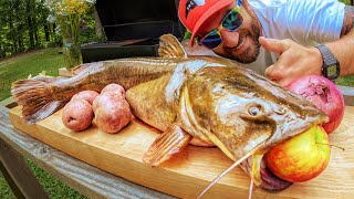 Massive Yadkin River Flathead Catfish BBQ [upl. by Adnawot]