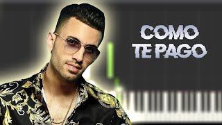 Lenier  Como Te Pago  Instrumental Piano Tutorial  Partitura  Karaoke  MIDI [upl. by Khai]