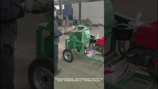 Diagonal wood chipper moving wood chip machine diesel power sawdust machine [upl. by Garris]