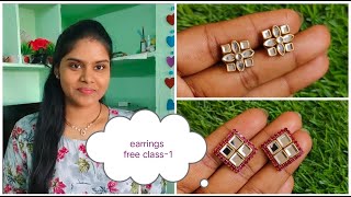 How to make stud type earrings Free Classes class1 [upl. by Saleme710]