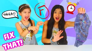 I FIX amp GRADE MY SISTERS SLIME CHALLENGEPart 2 [upl. by Haleehs]