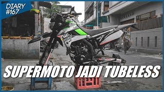 Biar Gak Pake Ban Dalem Proses Rubah Velg Jarijari Jadi Tubeless Kawasaki Dtracker 250 Diary167 [upl. by Fanning]