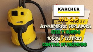 Karcher WD3 P Aspiradora Sopladora Seco y húmedo Control de encendido Test and review [upl. by Abihsot]