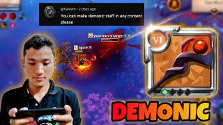 demonic staff 💪 solo mist PvP  mobile gameplay Albion Online [upl. by Ettenav871]