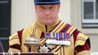 London Foot Guards in red tunics pass inspection during the review by the Major General [upl. by Beffrey]