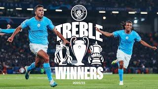 TREBLE WINNERS  Manchester City are Champions of Europe Premier League amp FA Cup Winners [upl. by Rolyat]