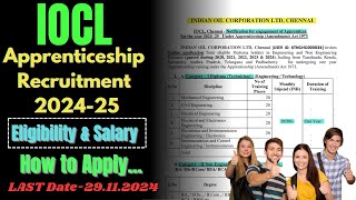 IOCL Apprenticeship Recruitment 2024 l How to Apply for IOCL Apprentice 2024 [upl. by Emor]