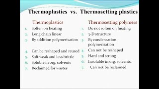 DIFFERENCE BETWEEN THERMOPLASTIC AND THERMOSETTING PLASTIC jhwconcepts711 [upl. by Lose]