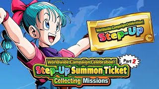 HOW TO GET THE 50 WORLDWIDE CAMPAIGN STEPUP SUMMON TICKETS 2024 PART 2 DBZ DOKKAN BATTLE [upl. by Ahseina]